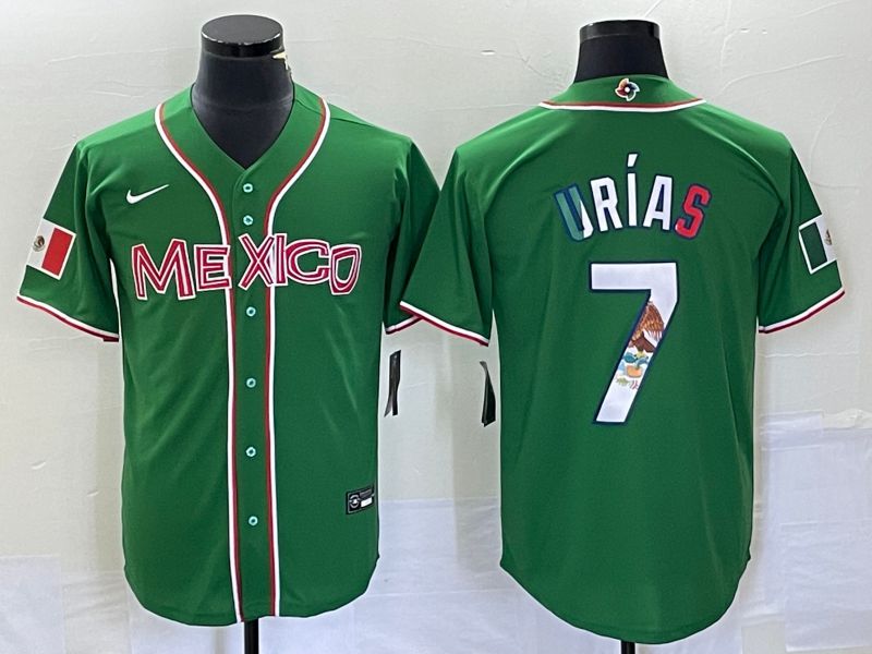 Men 2023 World Cub Mexico #7 Urias Green Nike MLB Jersey12->more jerseys->MLB Jersey